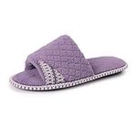 MUK LUKS Women's Sally Micro Chenille Slipper, Lilac, Medium