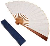 (White Gift Fan) - HONSHEN Folding Fan Chinese Style Hand Held Fans Bamboo Paper Traditional Chinese Arts Folding Fans with Gift Box (White Gift Fan)