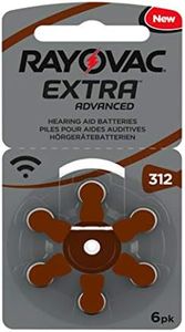 Rayovac Extra Advanced Hearing Aid Batteries, Size 312, Brown Tab, PR41, Pack of 30 - Frustration Packaging