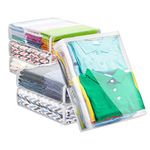 Houseables Plastic Storage Bags, Zipper Case, Clear, 45.72 cm x 38.1 cm, 5 Pack, Vinyl, Moth Proof, for Blanket, Linen, Sweater, Bed Sheet, Quilt, Clothes, Pillow, Comforter, Foldable