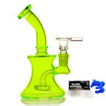 Glass Bong with Spiral Bong Filter, 14.5mm Glass Bong Bowl 19.3oz Water Bong with Bong Accessories Buckle Hookahs Glass Bongs Cheap Bong Nicotine free