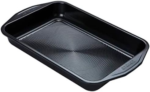 Circulon Ultimum Deep Baking Tray Non Stick - Rectangular Cake or Roasting Tin, Durable Carbon Steel, Freezer and Dishwasher Safe Bakeware, 39.5 x 25 x 5cm, Black