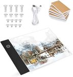 eecoo A6 LED Diamond Drawing Tracing Light Pad Kit - Flip Books A6 Flipbook Kit Led Light Box Hand Drawing LED Board Ultra-Thin Portable 9in Painting Tool for Animation Sketching Drawing(USB)