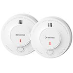 X-Sense Smoke Alarm, 10-Year Battery Fire Alarm Smoke Detector with LED Indicator & Silence Button, Conforms to EN14604 Standard, SD2J0AX, 2-Pack