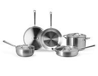 Misen 5-Ply Stainless Steel Cookware Set: 3 QT Stainless Steel Saucier with Lid, 3 QT Saute Pan with Lid & 10" Frying Pan - Excellent Searing, Sauteing & Everyday Cooking 9-Piece Set