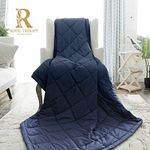 Royal Therapy Weighted Blanket Adult (15lb, 60x80', Queen Size Comfort) 100% Calming Cotton Blanket with Glass Beads