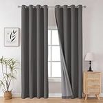 Joydeco Dark Grey Blackout Curtains