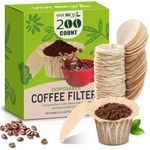 VIVI SKY K Cup Filters Disposable with Lid, 200 Count Coffee Filters K Cup Paper Filters for Keurg Brewers Single Serve 1.0 and 2.0 Reusable K Cup Coffee Pods(Natural with Lid, 200)