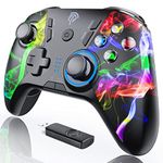 EasySMX Wireless Rechargeable PS3 Steam Controller for Switch/Switch Lite/Switch OLED, 2.4G Controller PC PS3 Controller for PC, PS3, Steam Deck and Switch, Colorful