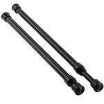 KXLife 2 Pack Small Spring Tension Curtain Rod for Window Cupboard Closet (Black, 12 to 20 Inch)