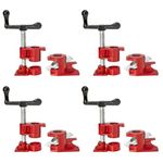 IVWNNN Pipe Clamp Heavy Duty Pipe Clamps 3/4" Cast Iron Pipe Clamps for Woodworking Wood Clamps Quick Release Bar Clamps for Carpentry, Home Improvement (4 Pack, 3/4")