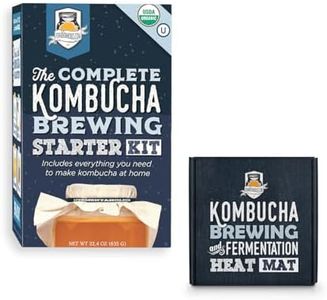 Fermentaholics Kombucha Brewing Starter Kit – USDA Certified Organic SCOBY & Tea, Complete Home Kombucha Making Kit with Culture, Kosher Certified (Deluxe Kombucha Brewing Kit)