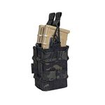 EXCELLENT ELITE SPANKER Tactical Molle Single/Double Open-Top Mag Pouch for M4 M14 M16 AR15 G36 Magazine (Multicam-Black)