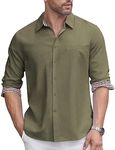 COOFANDY Men's Long Sleeve Oxford Dress Shirts Chambray Button Down Business Casual Shirt