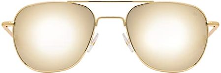 AO Original Pilot Sunglasses - Gold - SunFlash Gold Mirror AOLite Nylon Lenses - Bayonet Temple - 52-20-140