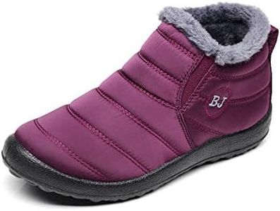 Unisexes Bottes Courtes,Popoti Bottes de Neige Femmes Hommes Bottines de Cheville Doublées D 'Hiver Chaudes et Plates Antidérapantes Bottines Chaussures Sport (Vin Rouge, 39)
