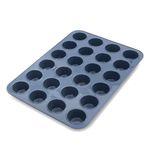 Mini Muffin Tray Cup Silicone Muffin Pan, Non-Stick Muffin Cupcake Tin, Baking Mould for Muffins or Cupcakes, Bakeware (24 Cup Size, Grey)