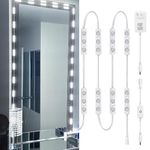 SHOPLED Led Vanity Mirror Light, Ultra Bright Make Up Light with Dimmable, Hollywood Style Lighting Fixture Strip for Table & Bathroom Mirror, Mirror Not Included