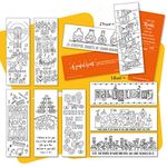 Christian Colouring Bookmarks, Images of Joy, Pack of 10 Different Designs, with Coloured Bible Verse on Reverse. Makes a Great Christian Gift for Adults or Children, by Just Cards Direct.