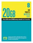 EE Pay As You Go SIM Card UK PREPAID PAYG £10 Bundle 20GB + Unltd Texts & 500 Mins - (12GB FREE DATA every month for 6 months with regular top ups)