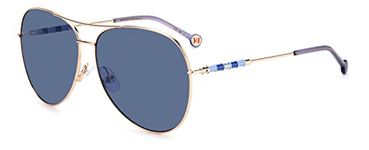 CAROLINA HERRERA Women's Casual Sunglasses, Yellow/Blue, 64 mm