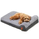 MEWOOFUN Small Dog Crate Matress Bed Washable with Orthopedic Eggs Foam, Puppy Bed with Removable Waterproof Cover and Nonskid Bottom, 76x55x7cm (Grey, M)