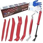 Wetado Trim Removal Tool, Car Upholstery Repair Kit, Car Door Audio Panel Trim Removal Set, Fastener Terminal Remover Tool Adhesive Cable Clips Pry Kit Auto Clip Pliers 8PCS (Red)