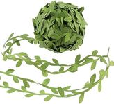 Glarks 43.7 Yards / 40m Leaf Trim Ribbon, Green Artificial Vines Leaves String Garland Foliage Leaves Fake Vine Leaves Ribbon Wild Jungle Botanical Greenery for DIY Jungle Decor Wedding Home Garden