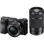 Sony A6100 [Twin Lens Kit:16-50mm and 55-210mm] Mirrorless Digital Camera - Wi-Fi Enabled, International version - (Black)