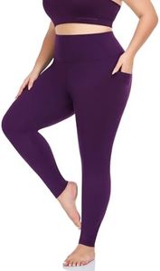 MOREFEEL Plus Size Leggings for Women with Pockets-Stretchy X-5XL Tummy Control High Waist Workout Purple Yoga Pants