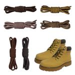 XNBTFK 6 Pairs Round Work Boot Laces Heavy Duty, Round Boot Laces for Walking Boots Heavy Duty, Durable Shoelaces for Hiking,Walking, Outdoor Boots, Wear-Resistant and Sturdy Boot