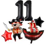 Atpata Funky Pirate Captain Ship theme Foil Balloons for Kids Birthday Party Decoration (Pirate 11th Birthday)