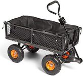 VonHaus Garden Cart – Trolley, Trailer, Truck, Utility Wagon with Wipe Clean Lining, Mesh Panels, Steel Frame, 350kg Weight Capacity – Heavy Duty for Outdoors, Festivals, Tools, Plants, Logs, Camping