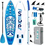 FunWater Inflatable 10'6×32"×6" Paddle Board SUP Stand Up Paddle Board for All Skill Levels Everything Included ISUP, Paddle, Pump, Backpack, Leash, Waterproof Bag, Fins