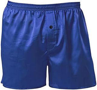 Mens Satin Boxer Shorts Silky Underwear Silk Shorts Sleep Pajama Shorts Bottoms Silk Boxers for Men, 1p/Royal Blue, X-Large