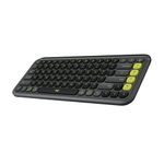 Logitech POP ICON Keys Wireless Bluetooth Keyboard, Comfortable Typing, Programmable Keys, Easy-Switch Between up to 3 Devices, for Laptop, Tablet, PC – Graphite and Green