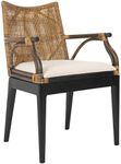 Safavieh Home Gianni Rattan Tropical Woven Arm Chair, Brown/Black