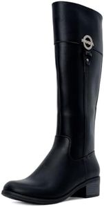 Nautica Women's Riding Boots Tall Shaft Knee High Dress Boot, Black-ginger Lily, 6