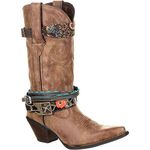 Durango Womens Crush 12" Accessory Western Boot, Brown, 9