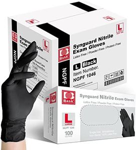 Basic Medical Black Nitrile Exam Gloves - Latex-Free & Powder-Free - NGPF 1046 (Case of 1,000), large