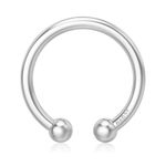 HighSpark 92.5 Sterling Silver Faux Nose Ring for Women | No Piercing Required | Simple & Elegant Nose Ring for Women & Girls | Lovely Gift - Silver