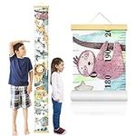 Growth Chart Kids, LSTAMOY Kids Height Chart Removable Height Measurement Chart with Hook for Boys Girls Growth Ruler Nursery Bedroom Wall Decor 7.9 x 79 inch (animal)