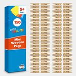 150pk Mini Wooden Pegs for Photos &