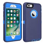 CAFEWICH iPhone 6/6S Case Heavy Duty Shockproof High Impact Tough Rugged Hybrid Rubber Triple Defender Protective Anti-Shock Silicone Mobile Phone Cover for iPhone 6/6S 4.7"(Navy Blue)