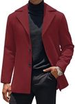 COOFANDY Mens Pea Coat Single Breasted Wool Blend Coat Classic Notched Collar Overcoat