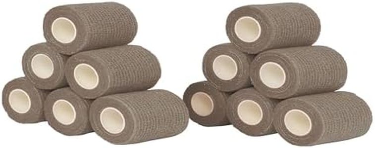 Venda cohesiva autoadhesiva 12 unidades 10cm x 4,5m. Vendas autoadhesivas para crossfit, fútbol, fisioterapia y veterinaria. Venda cohesiva apta como vendas para perros. Marca Vendari. (Beige)