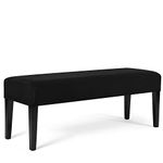 WOMACO Dining Room Bench Covers Stretch Spandex Upholstered Bench Seat Cushion Slipcovers for Kitchen Dining Bench Seat Protector (Black, Medium)