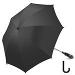 RIOGOO Baby Pram Umbrella 73cm Diameter Parasol Umbrella for Pram,Stroller,Pushchair 50+ UV Sun Protection+Free Umbrella Handle -Black