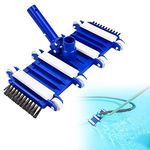 Swimming Pool Vacuum Head Suction Head with Brush Flexible Vacuum Brush Head with Weighted Base Vacuum Attachment with Wheels Cleaning Tool for Pool Bottom Pool Wall (14")