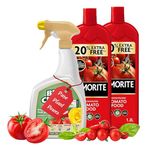 Tomato Plant Food Growing Fertilizer - Bundle of 2 x 1.2L Tomato Feed Concentrated Liquid Enriched Seaweed Fertiliser & 800ml Bug Clear Controller for Fruit and Vegetable Plants with Topline Card
